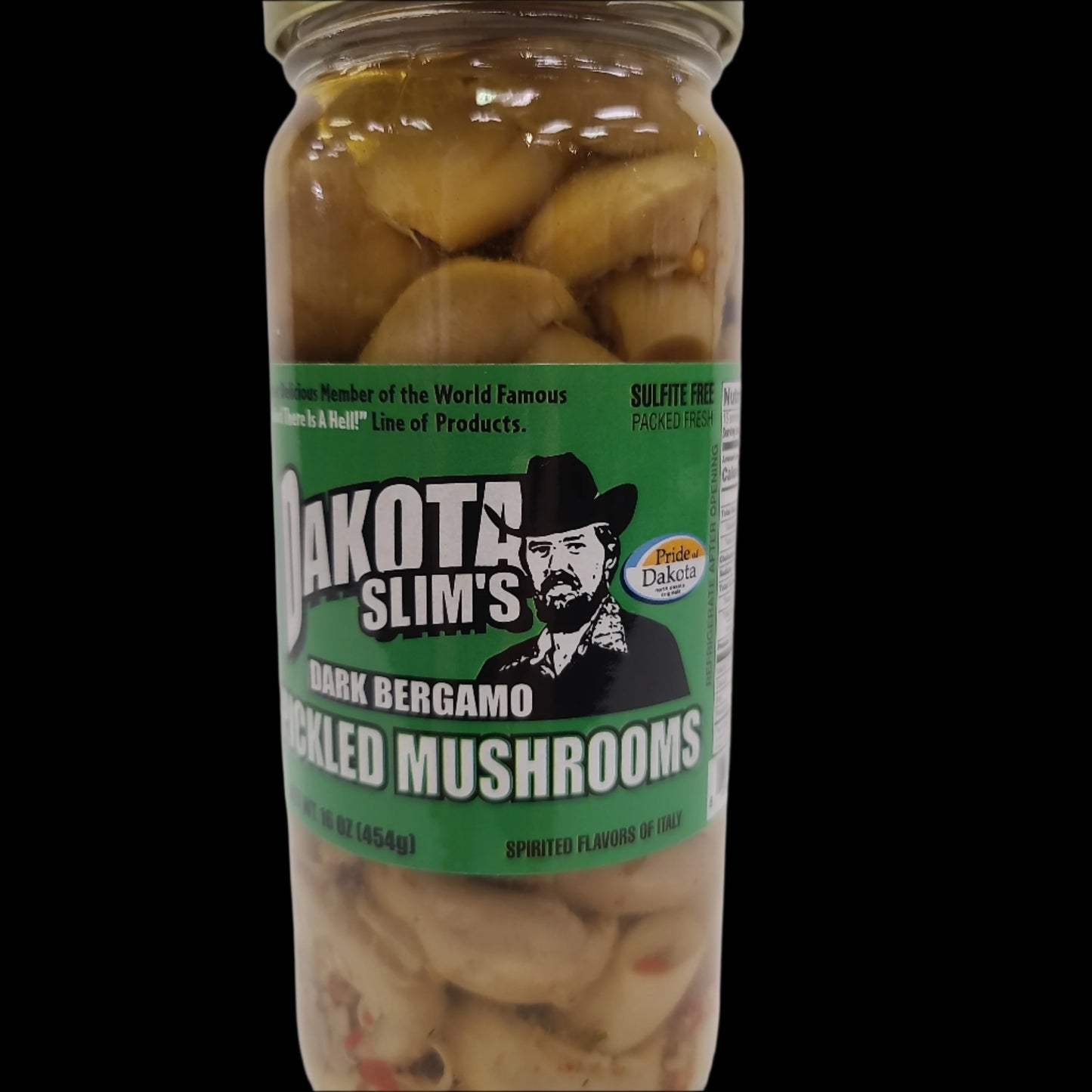 Dakota Slim's Dark Bergamo Pickled Mushrooms 16oz