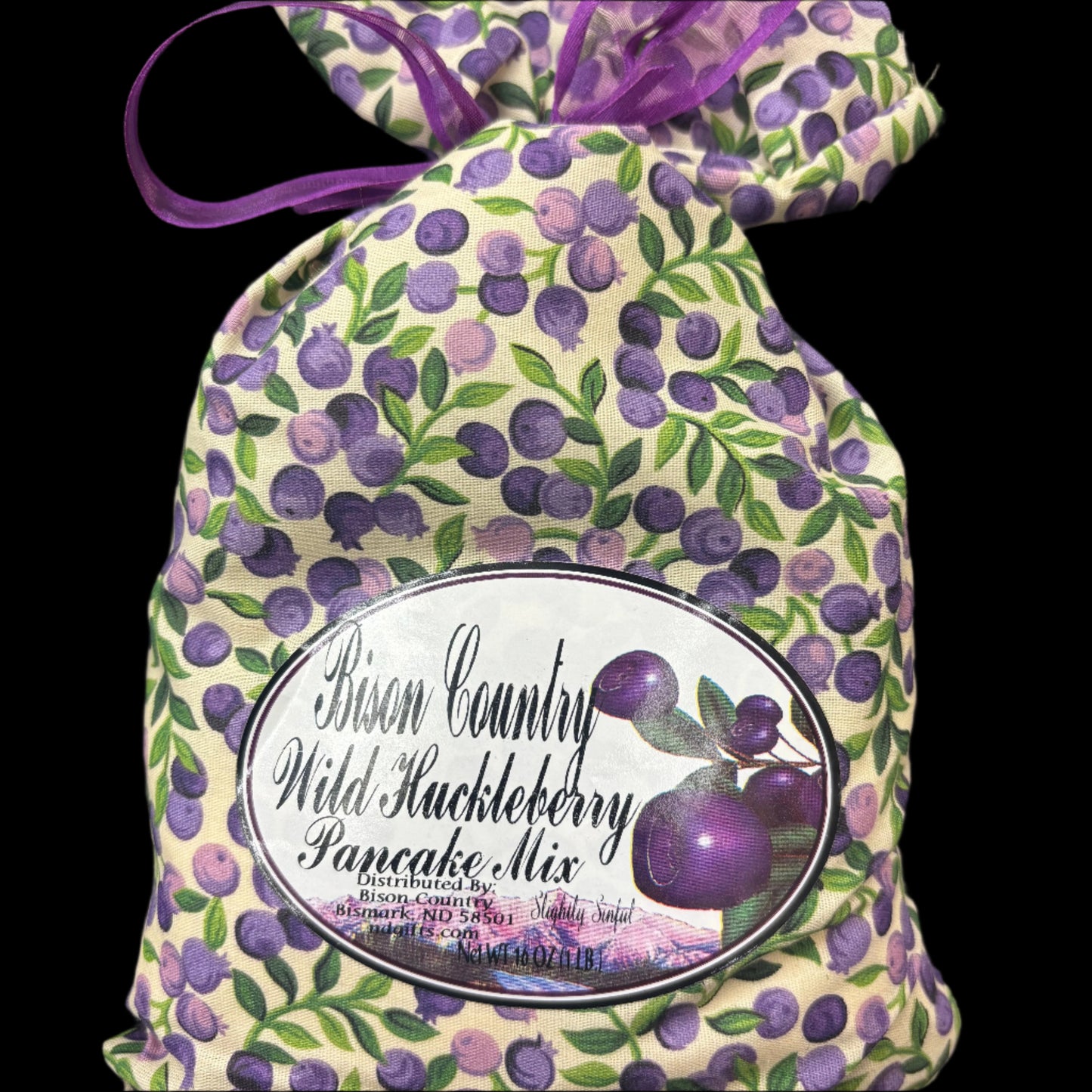 Huckleberry Pancake Mix in a 1lb Bag