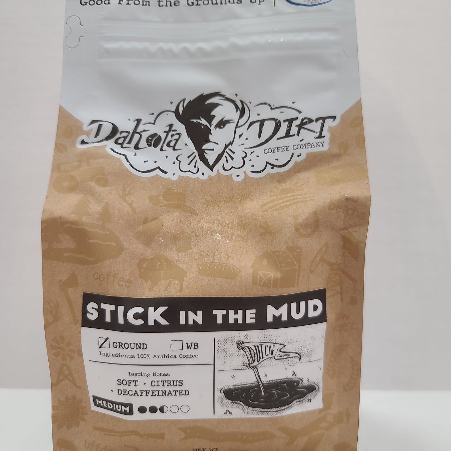 Dakota Dirt Coffee - Stick In The Mud Decaf 12oz ground